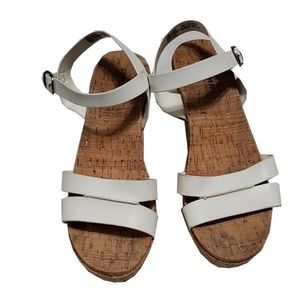 Sonoma White platform cork heel sandals